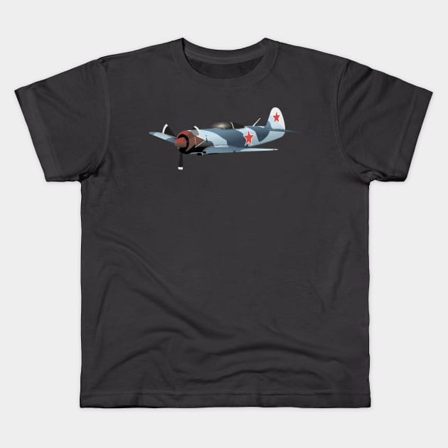 Lavochkin La-5 Soviet WW2 Fighter Kids T-Shirt by NorseTech